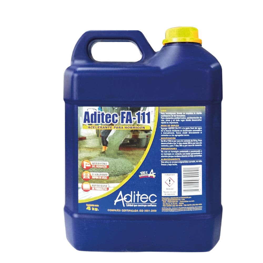 ADITEC FA-111 ACELERANTE P/HORMIGON 4KG (4UxCJ) - 1