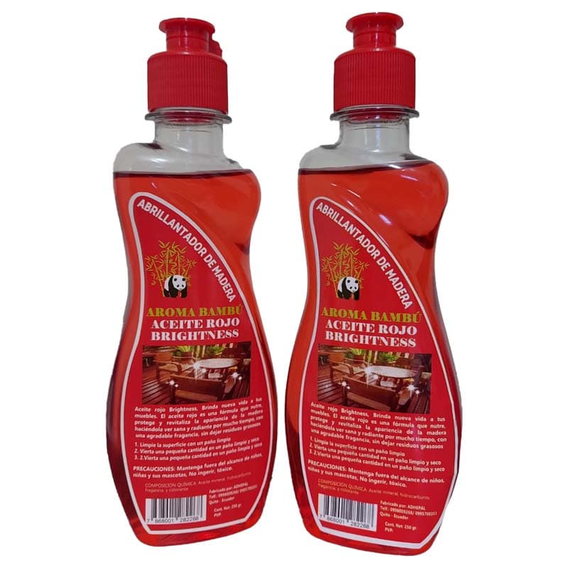 BRIGHTNESS ACEITE ROJO P/MUEBLES BAMBÚ 240ML (10Ux - 1