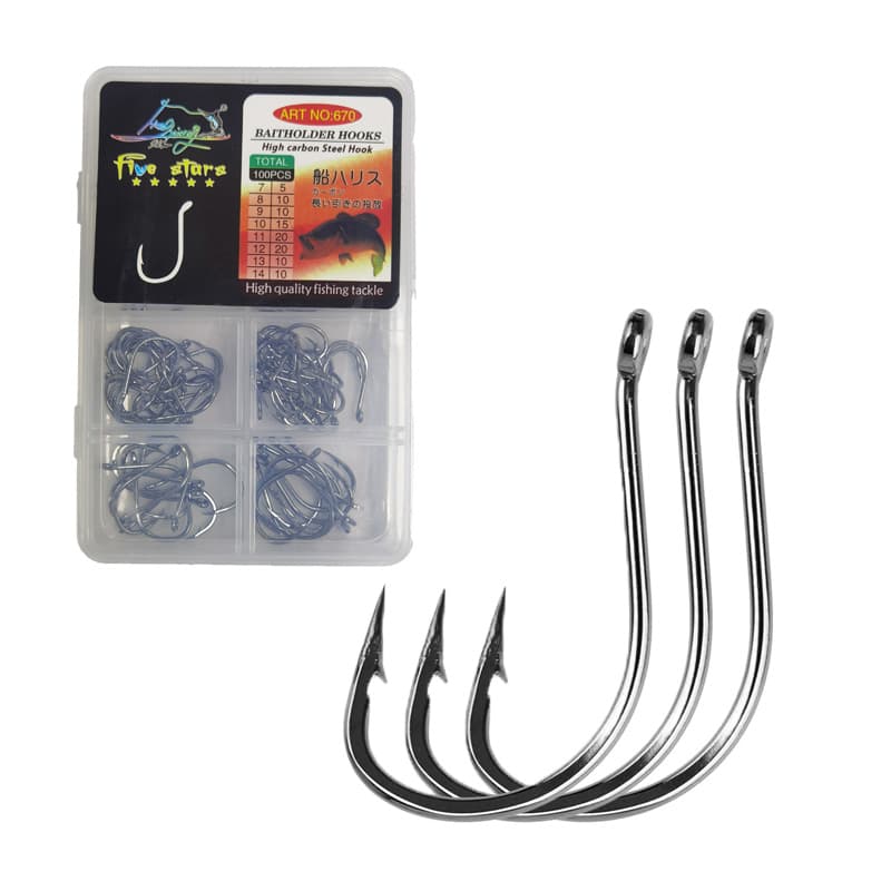 IMP GANCHO ACERO CARBONO HOYO P/PESCA 100Und Apro - 1