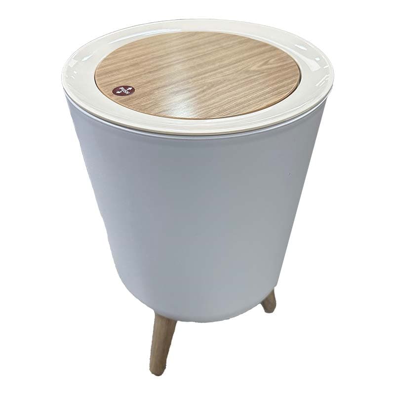 IMP BASURERO PUSH 22x25CM BL/BEIGE PLAST - 1