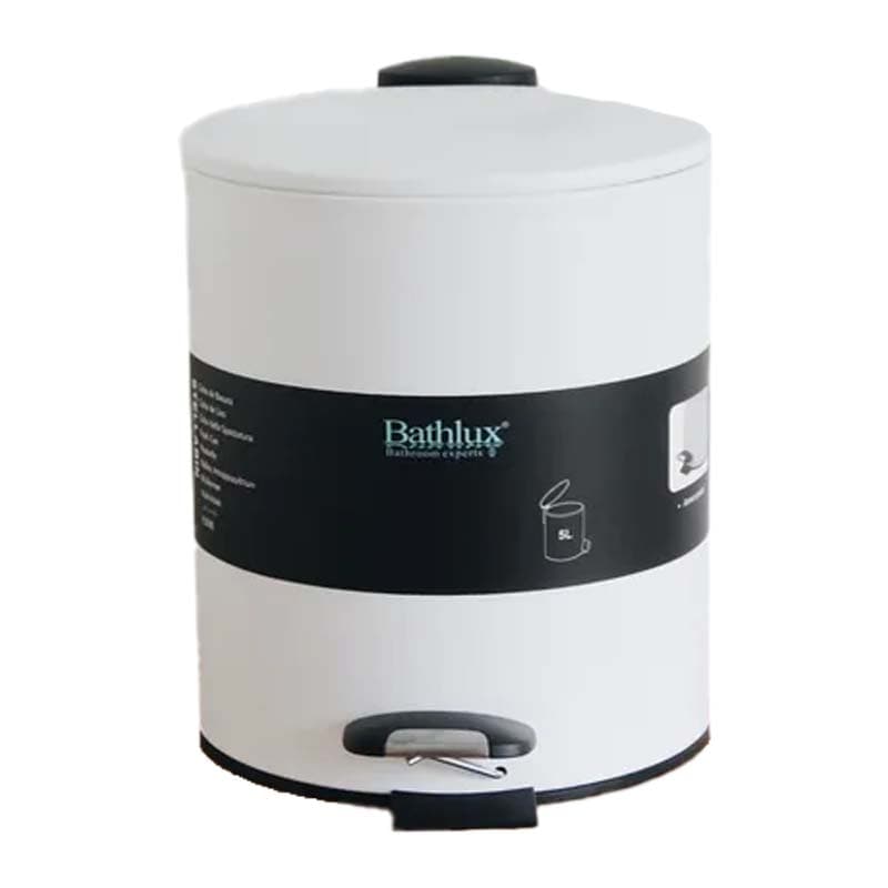 HO BASURERO PLAST D/BANO PEDAL C/LENTO BLANCO 5LT - 1