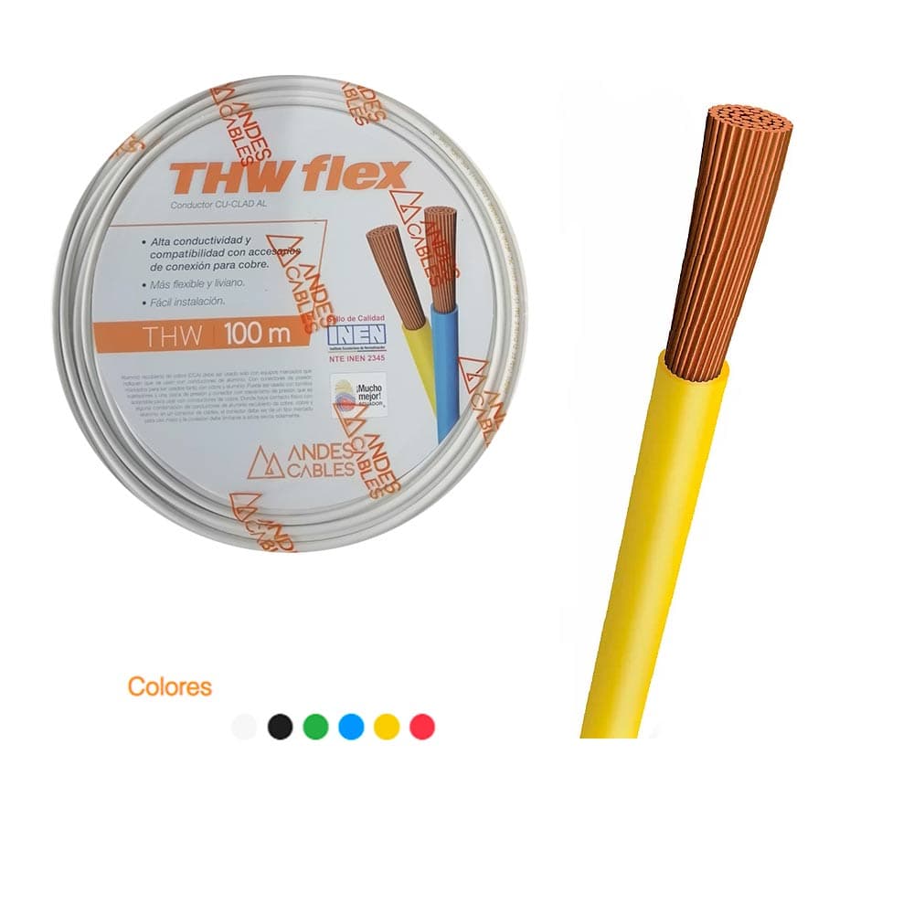 ANDES CABLES FLEXIBLE #16 BLANCO THW AWG 100MT - 1