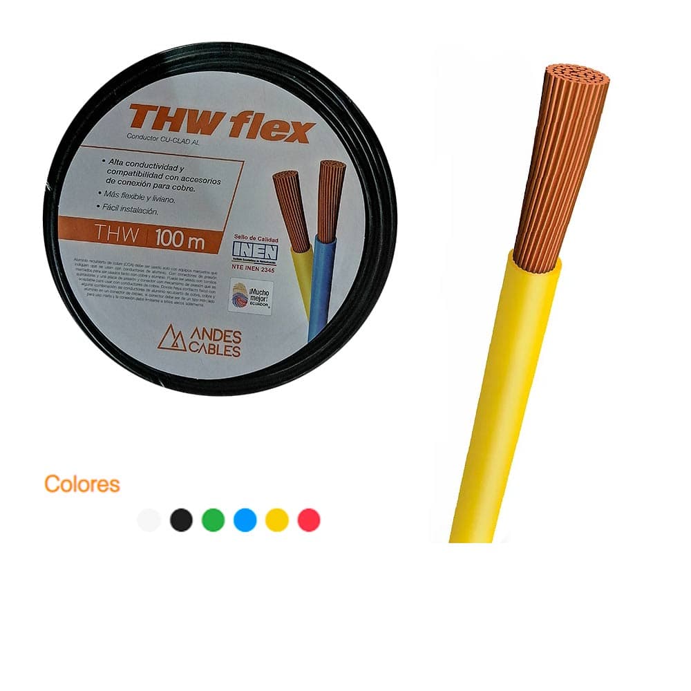 ANDES CABLES FLEXIBLE #16 NEGRO THW AWG 100MT - 1