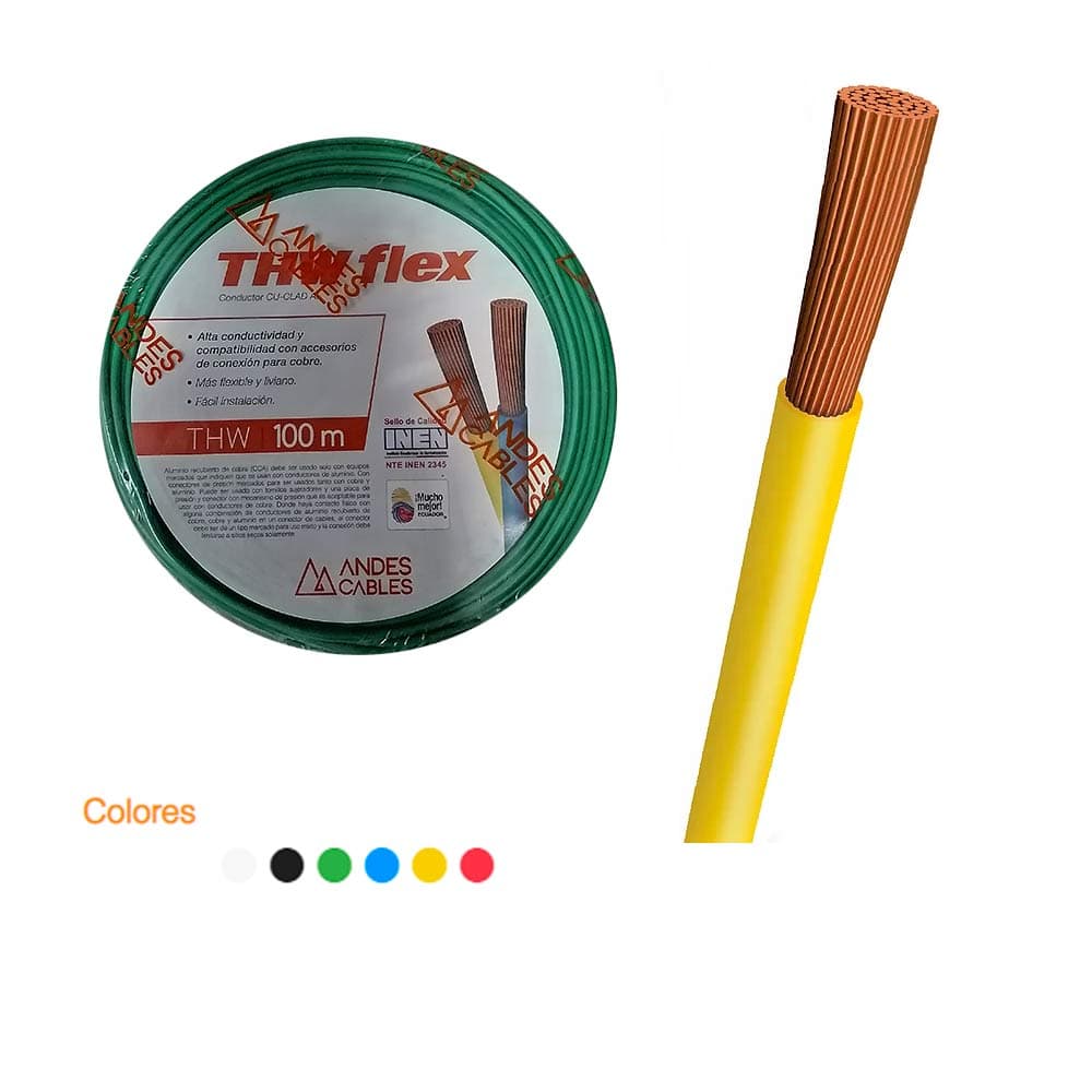 ANDES CABLES FLEXIBLE #16 VERDE THW AWG 100MT - 1