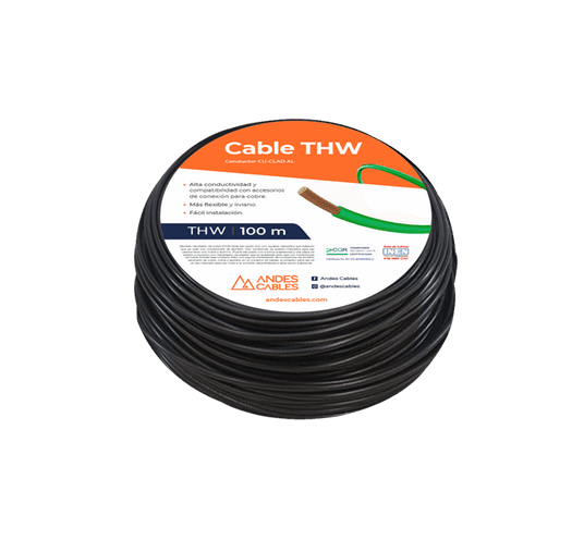 ANDES CABLES FLEXIBLE #6 NEGRO THW AWG 100MT - 1
