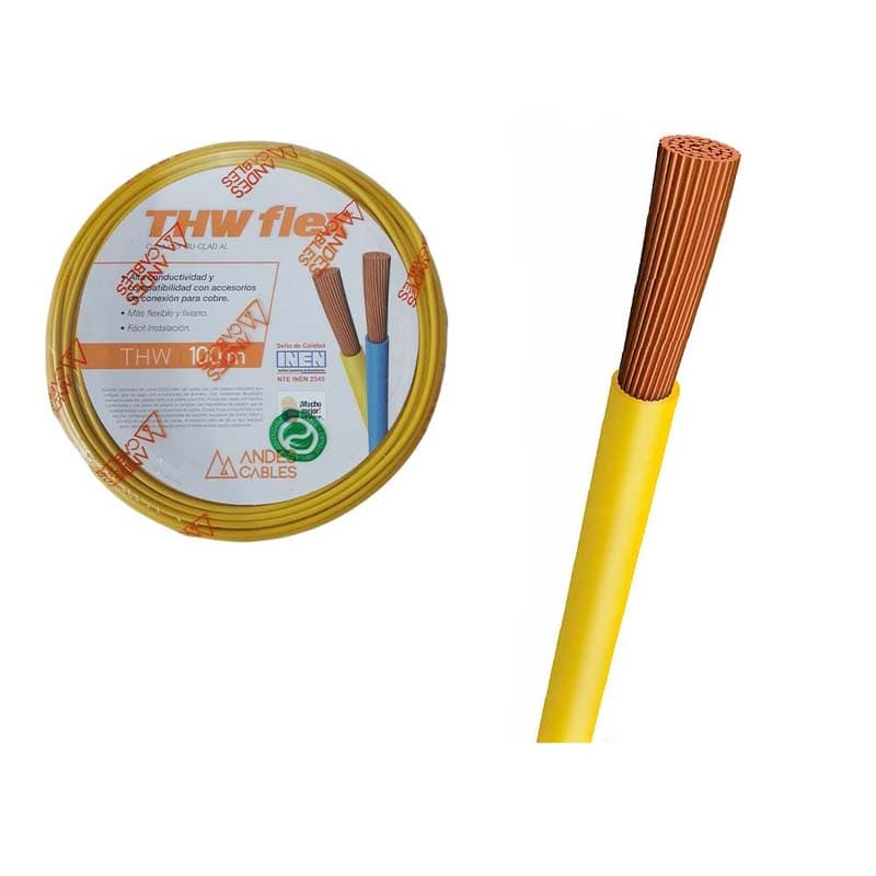ANDES CABLES FLEXIBLE #10 AMARILLO THW AWG 100 - 1
