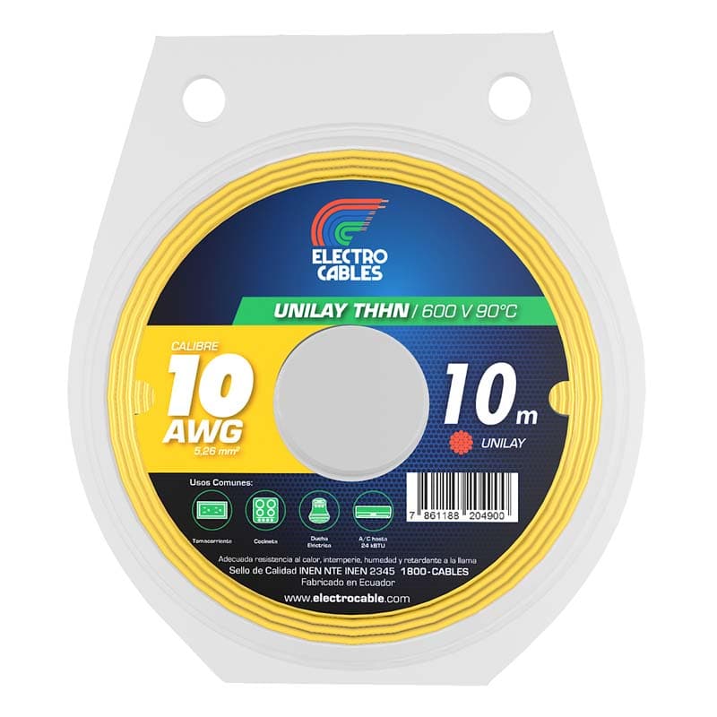 ELECTROCABLE FLEXIBLE #10 AMARILLO THHN 600V 90C - 1
