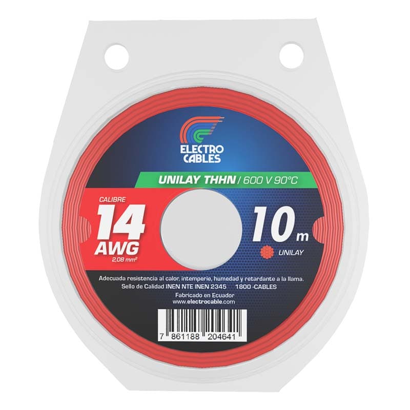 ELECTROCABLE FLEXIBLE #14 ROJO THHN 600V 90C - 1