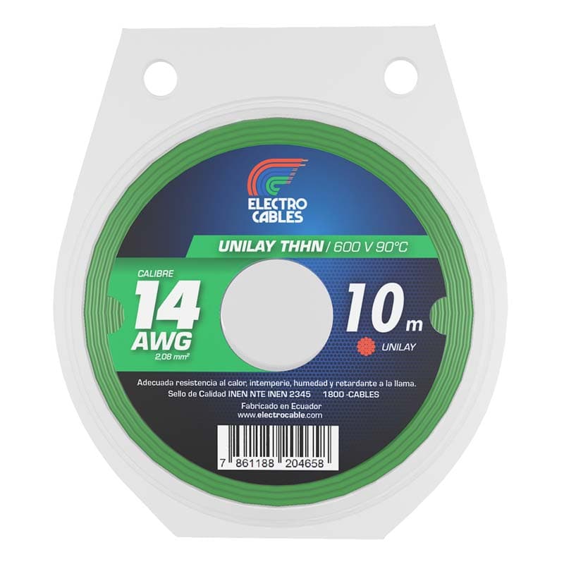 ELECTROCABLE FLEXIBLE #14 VERDE THHN 600V 90C - 1