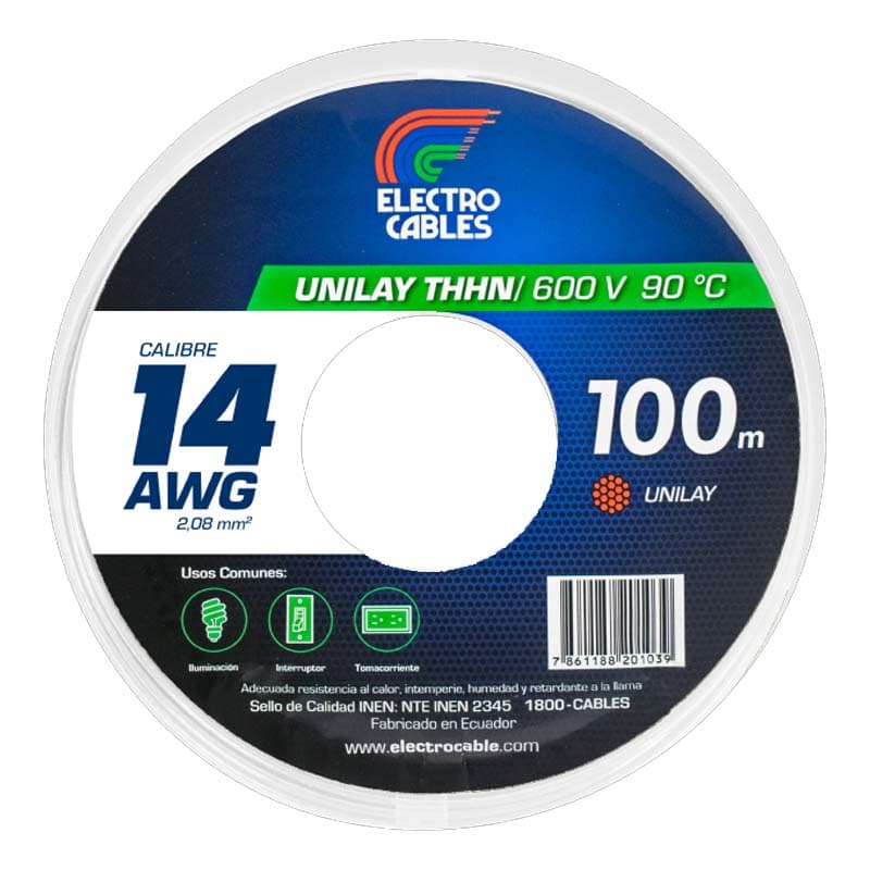 ELECTROCABLE FLEXIBLE #14 BLANCO THHN 600V 90C - 1