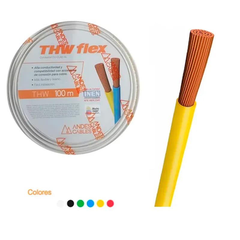 ANDES CABLES FLEXIBLE #10 BLANCO THW AWG 500MT - 1