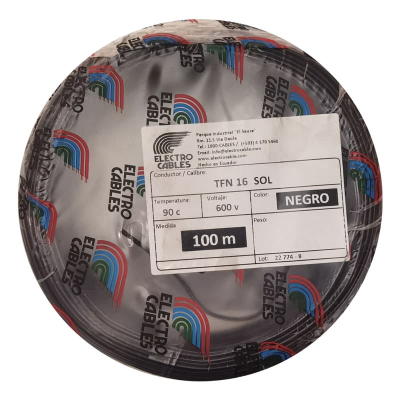 ELECTROCABLE SOLIDO #16  TFN 600V 90C - 1