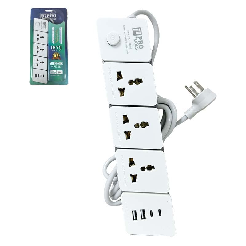 *OF PT SUPRESOR 1875W 3TOMAS+2USB+2TYPE-C 2MTS - 1