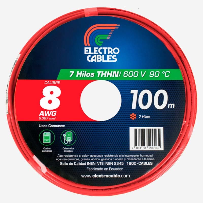 ELECTROCABLE CABLEADO #6 (19H) ROJO 600V 90C - 1
