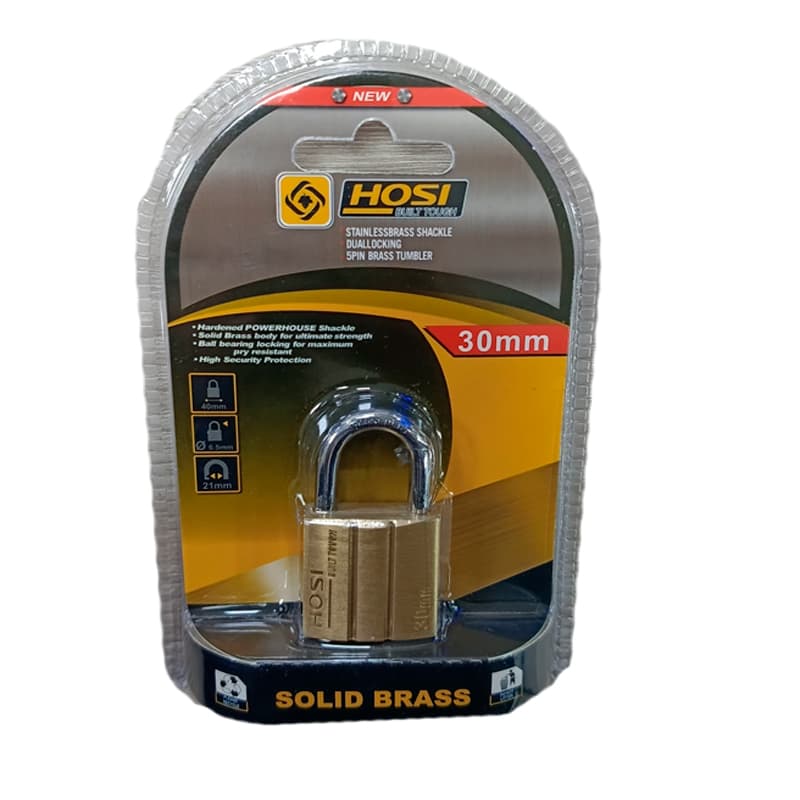 IMP CANDADO PLANO 30 MM BRONCE HOSI - 1