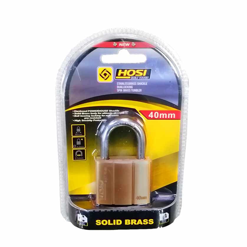 IMP CANDADO PLANO 40 MM BRONCE HOSI - 1