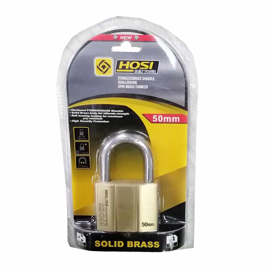 IMP CANDADO PLANO 50 MM BRONCE HOSI - 1