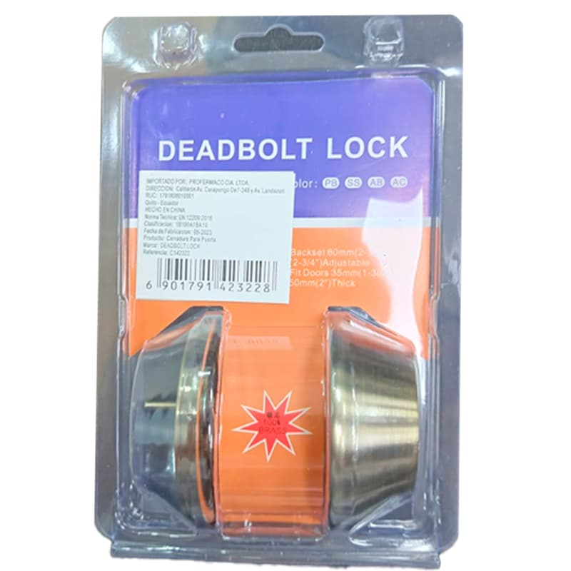 IMP CERROJO LLAVE/SEGURO BRONCE (101-BK) - 1