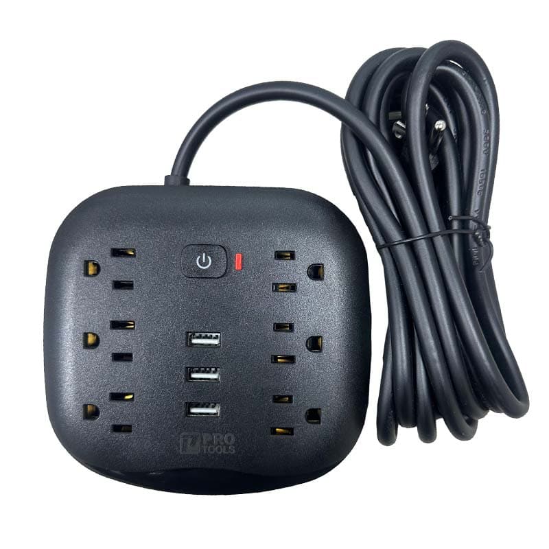 IMP CORTA PICO 6TOMAS + 3USB 2.8MT NG C/INT PR - 1