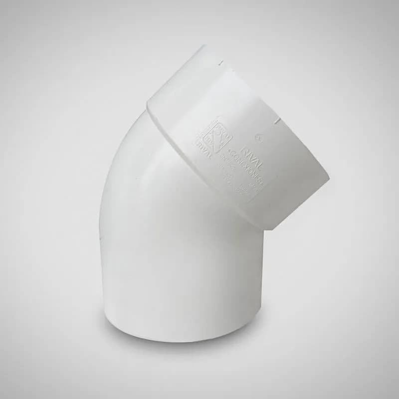 RIVAL DESAGUE CODO PVC 110mmX45 E/C (75UxCJ) - 1