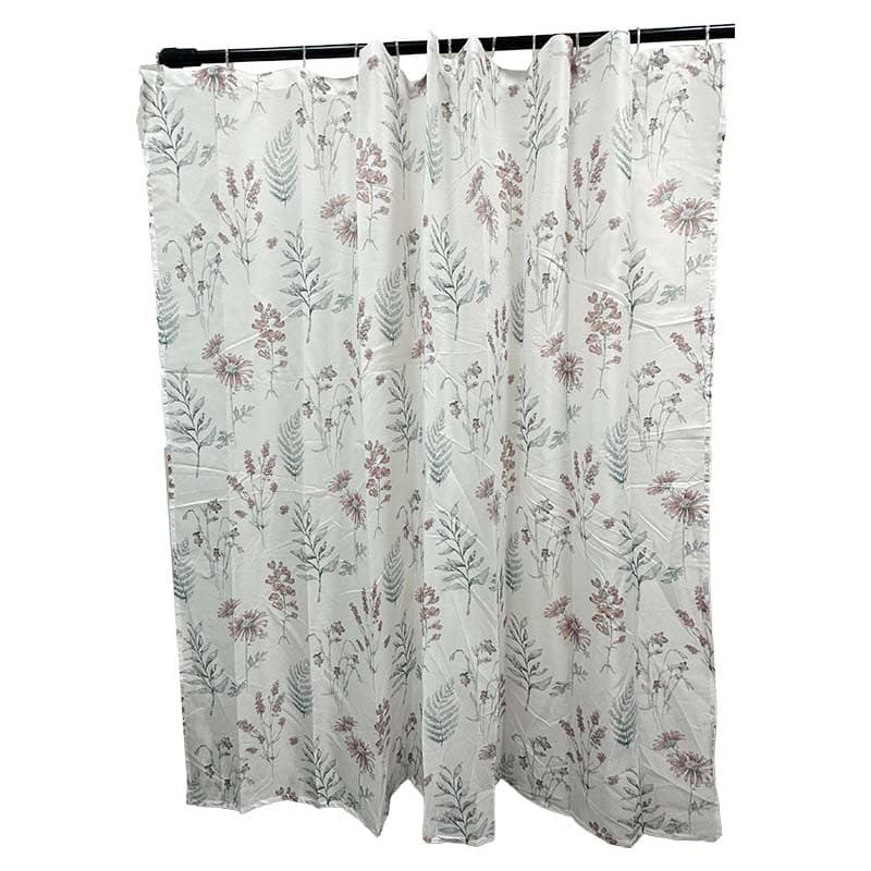HO CORTINA TELA D/BANO FLORAL ROJA  / 62004-20 - 1