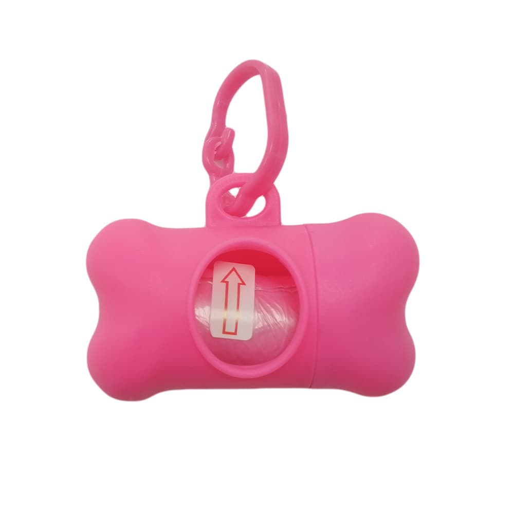 DISPENSADOR ROSADO P/FUNDA DESECHOS MASCOTAS - 1