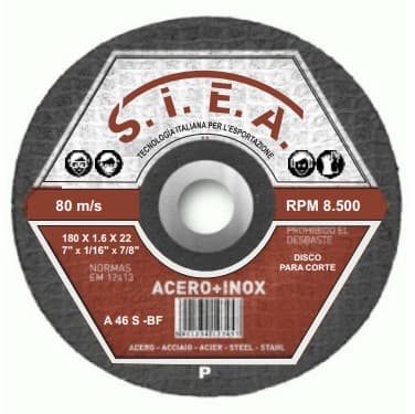 SIEA DISCO C/METAL 7X1/16 PLANO (25UXCJ) - 1
