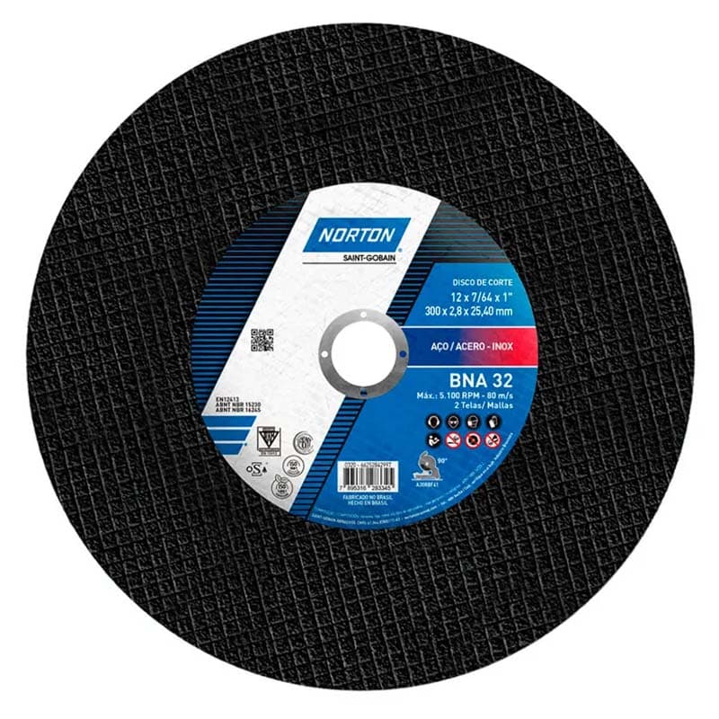 NORTON DISCO C/METAL BNA32 12x7/64x1 P/TRON (10 UN - 1