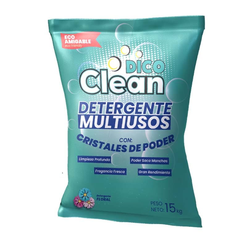 DICO CLEAN DETERGENTE SACO 15KG POLVO FLORAL - 1