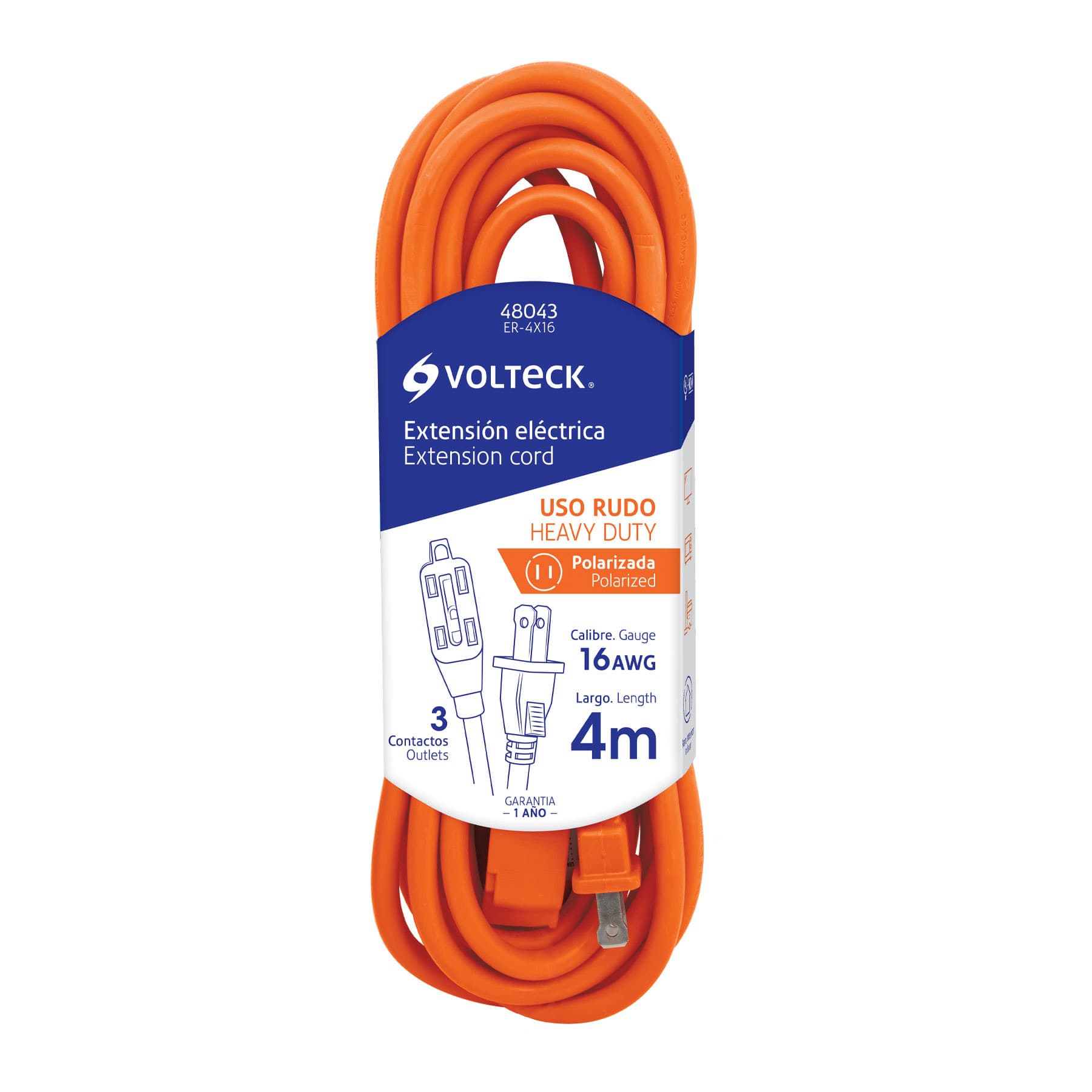 VOLTECK EXTENS. NARANJA 2x16 4MT (5UxCJ) C.48043 - 1