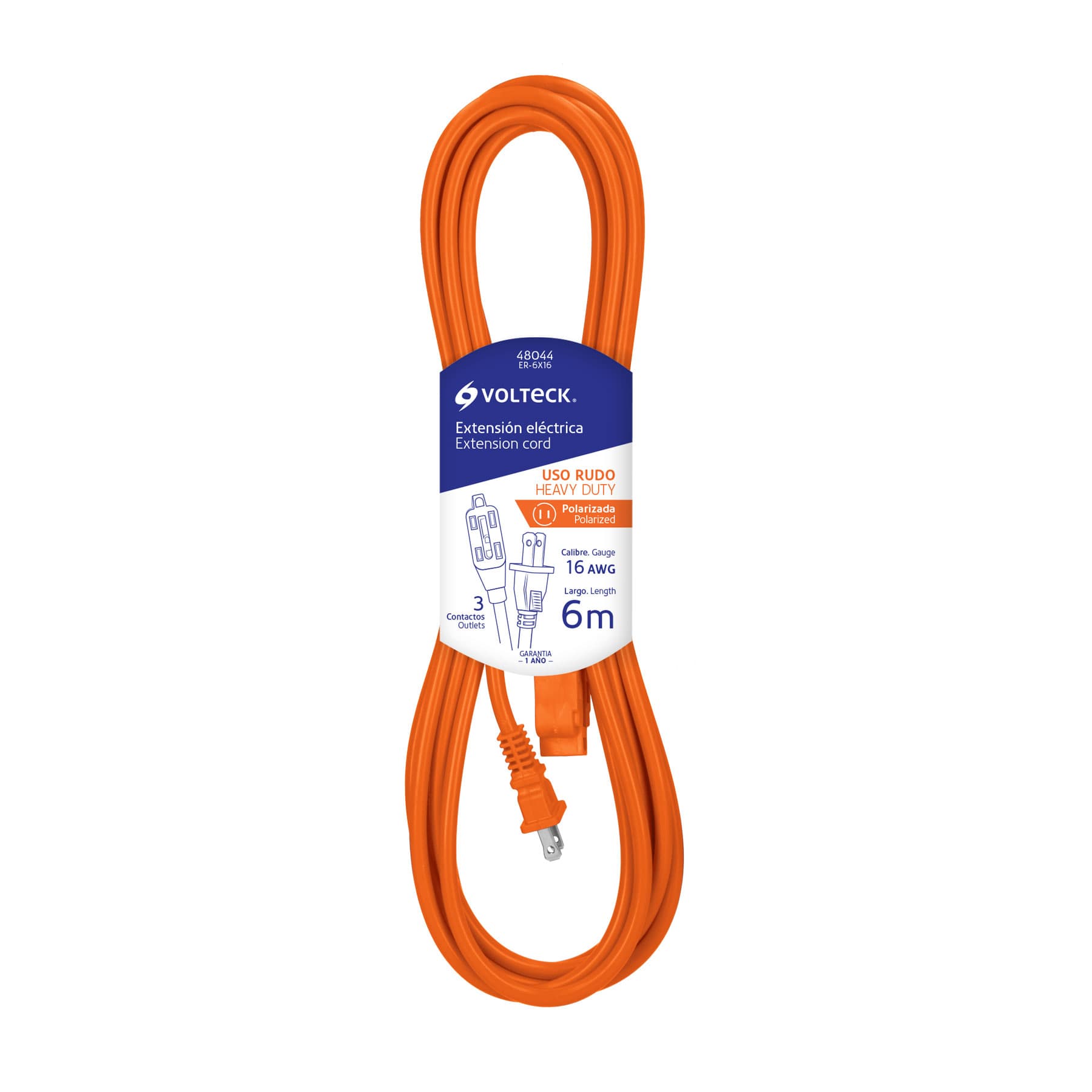 VOLTECK EXTENS. NARANJA 2x16 6MT (5UxCJ) C.48044 - 1