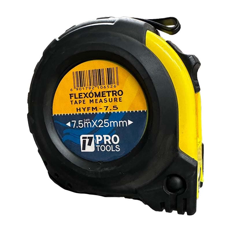 PT FLEXOMETRO Negr/Amar 7.5mtX25mm Caucho PROTOOLS - 1
