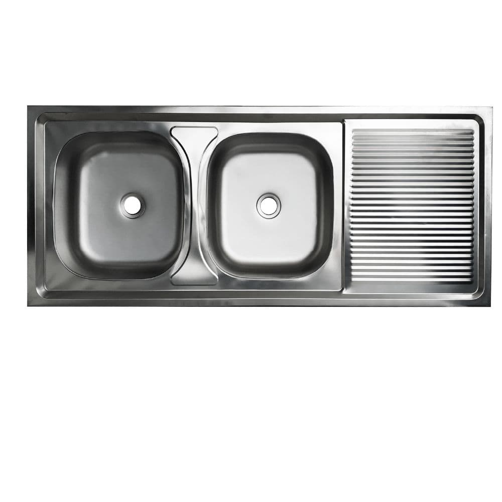 PT FREGAD 120X50 2P 1E 7MM EMP INOX C/DESAG IN - 1
