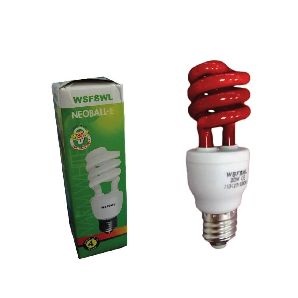 *LQ IMP FOCO LED 20W ESPIRAL real 10w ROJO E27 - 1