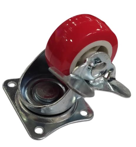 PT GARRUCHA RUEDA PVC 1-1/2 ROJA 4PZ C/FRENO PT ( - 1