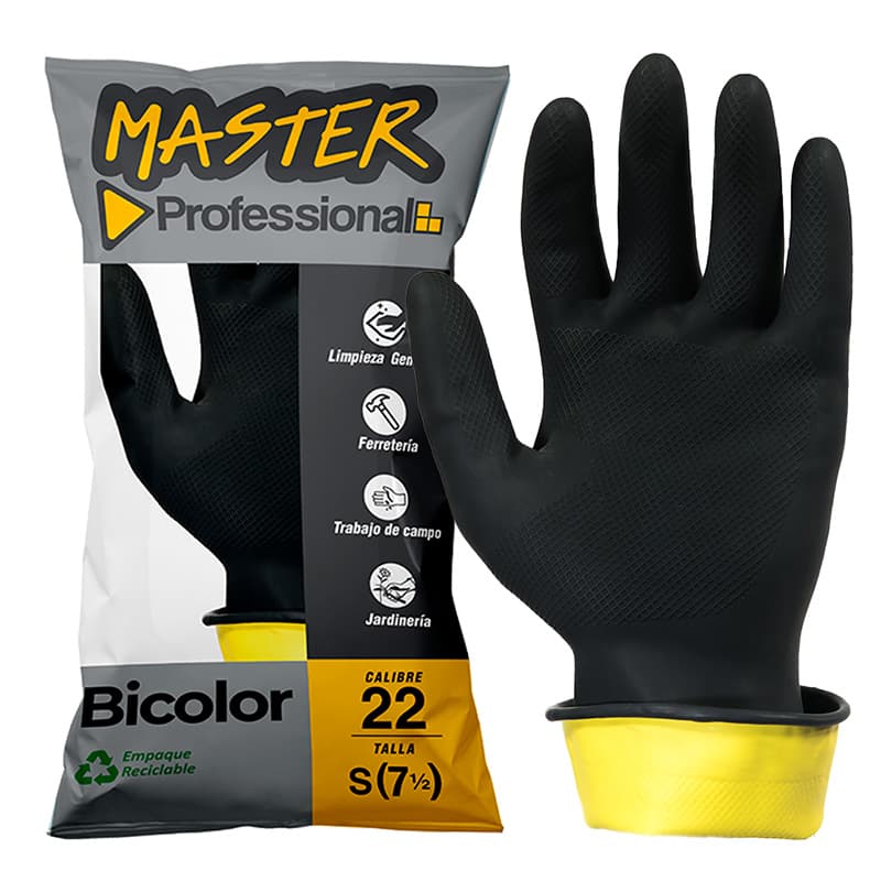 MASTER GUANTE NEGRO/AMARILLO C-22 7.1/2   (216PAR - 1
