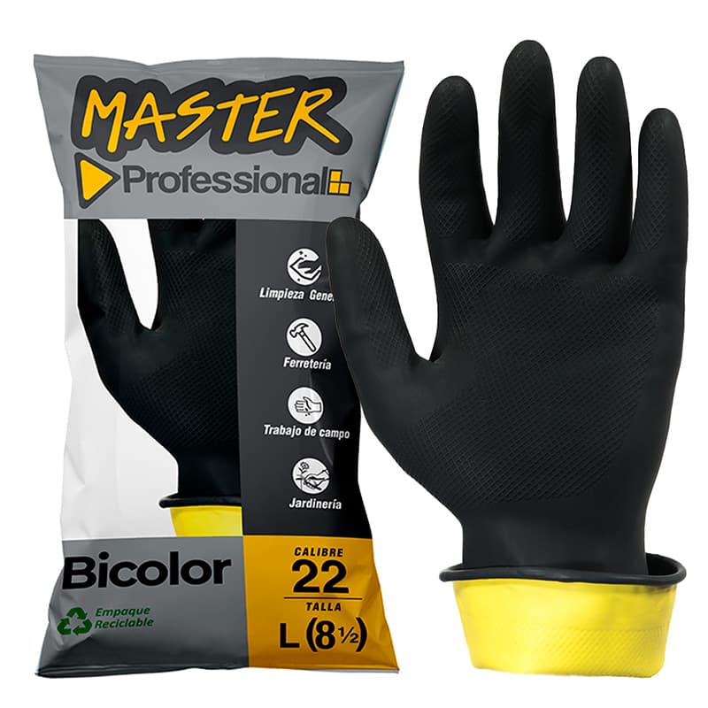 MASTER GUANTE NEGRO/AMARILLO C-22 8.1/2   (216PAR - 1