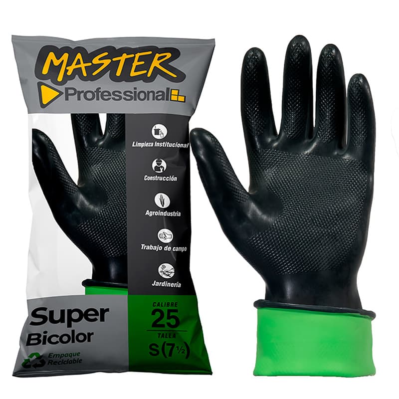 MASTER GUANTE NEGRO/VERDE C-25 7.1/2 (180PARx - 1