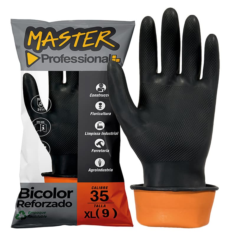 MASTER GUANTE NEGRO/NARANJA C-35 9   (120PARxCJ) - 1