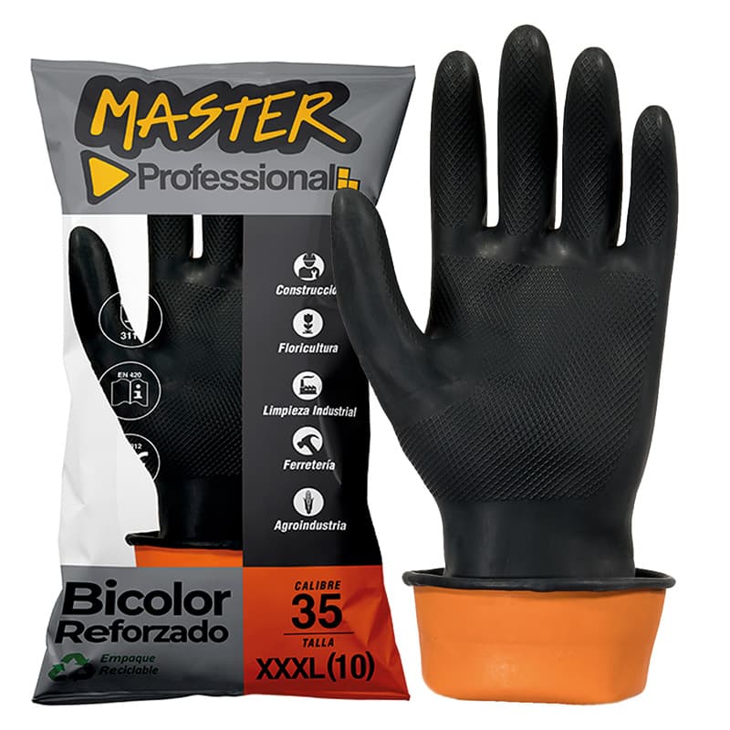 MASTER GUANTE NEGRO/NARANJA C-35 10   (120PARxCJ) - 1