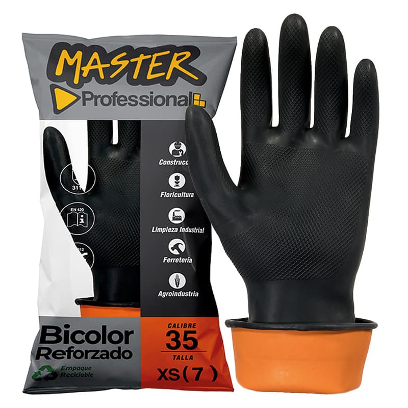 MASTER GUANTE NEGRO/NARANJA C-35 7   (120PARxCJ) - 1