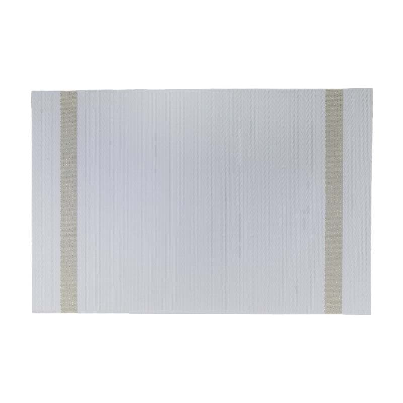 IMP INDIVIDUAL P/MESA RECT PVC BLANCO 2 FRANJA - 1