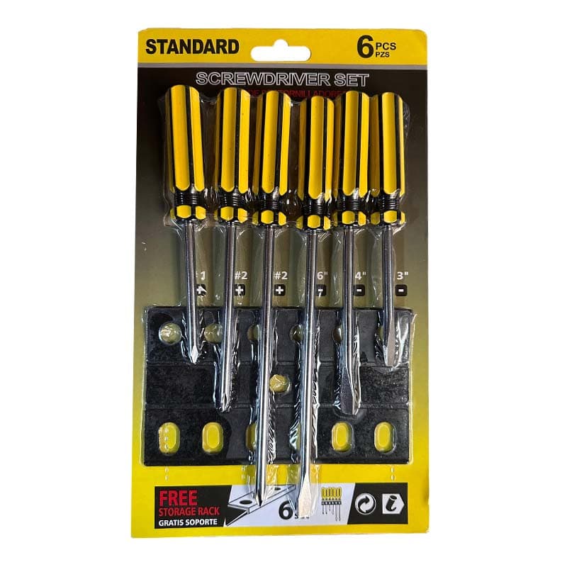 IMP JGO DESTORNILLADOR 6PZS 3/16 NEGRO/AMARILLO - 1