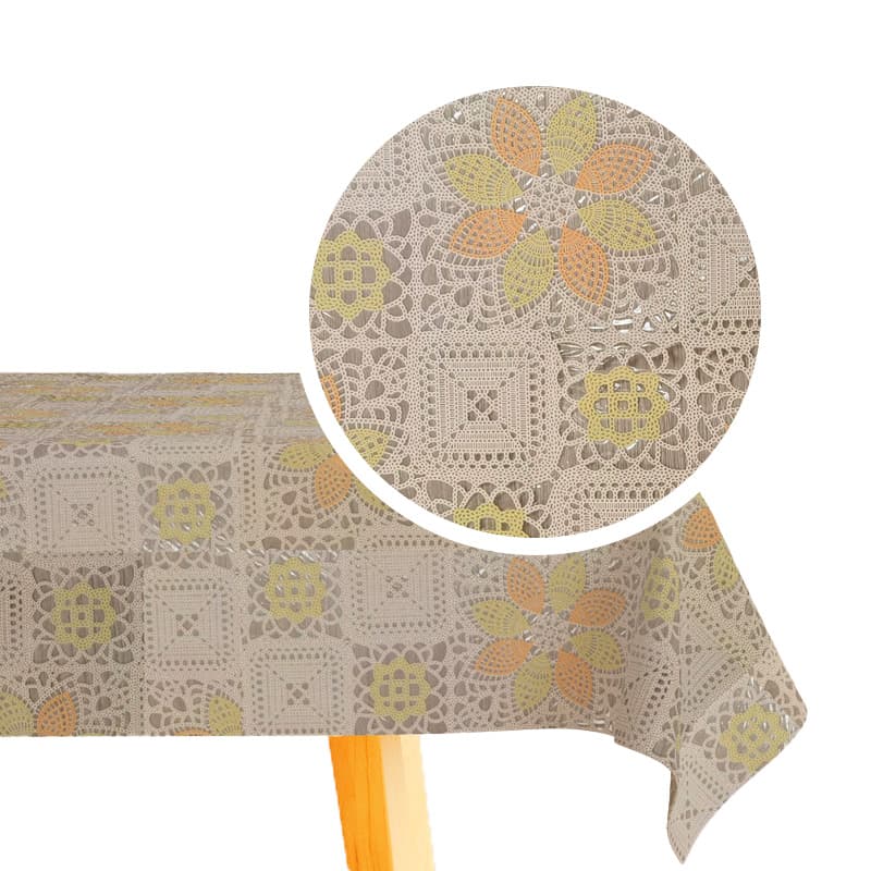 IMP MANTEL PVC LA-0585H ENCAJE BEIGE 137CMx20M - 1