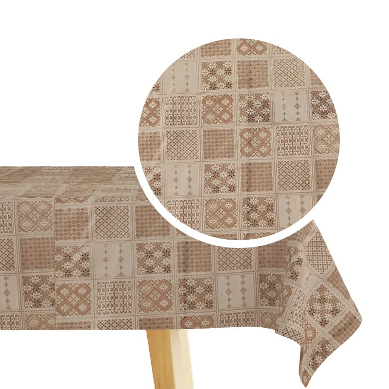 IMP MANTEL PVC LA-0565F ENCAJE BEIGE 137CMx20M - 1
