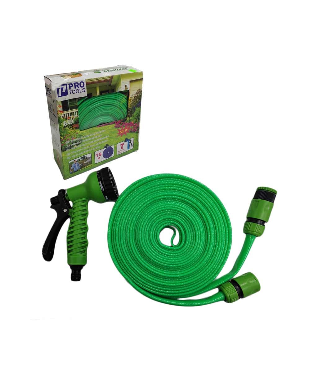 PT MANGUERA PLANA JARDIN 15MT C/ACOPLES VERDE - 1