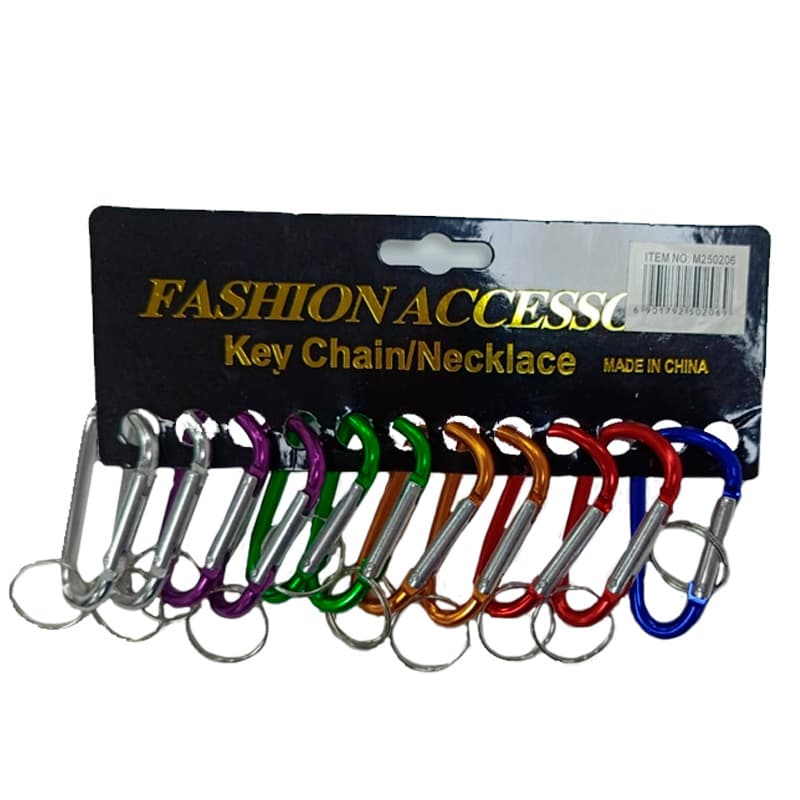IMP MOSQUETON SET COLOR 6CM ALUM (12U) - 1