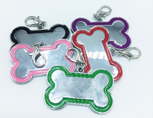 PLACA MASCOTA HUESO PEQUENO C/FILO COLORES VAR - 1