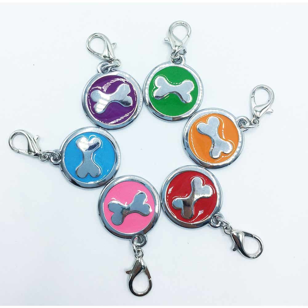 PLACA MASCOTA HUESO PEQ C/FONDO COLORES VARIOS - 1