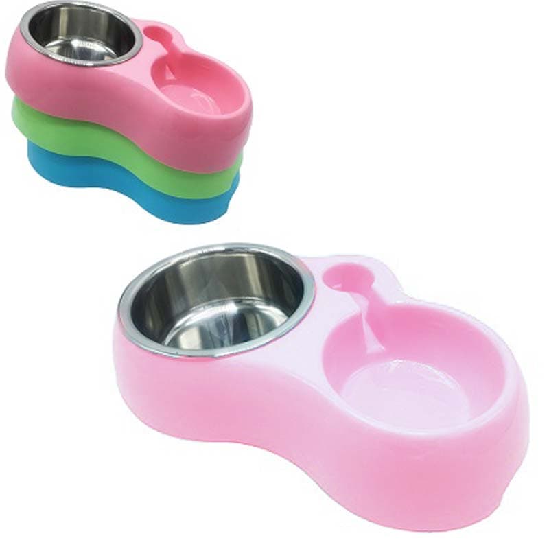 PLATO P/PERRO ROSADO PEQ SIN BOTELLA C/BEBEDER - 1